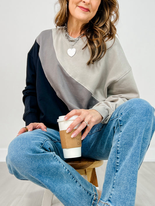 Crewneck Color Fade Stripe Sweater