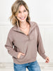 Wish You Well Modal Poly Span Quarter Zip Funnel Neck Top - SET A