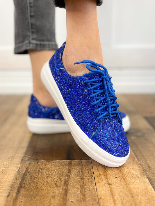 Corkys Bedazzle Rhinestone Sneaker in Electric Blue