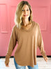 You Really Had Me V-Neck Loose Fit Seam-Out Long Sleeve Top