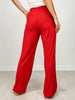 Butter Soft Side Contrast Straight Pant in Red