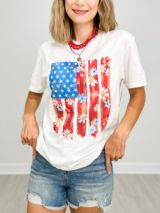 Brushstroke Flag Graphic Tee