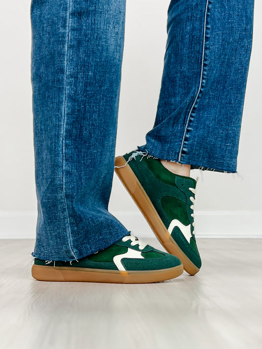 Blowfish Tastic Lace Up Sneaker in Jewel Green Suede