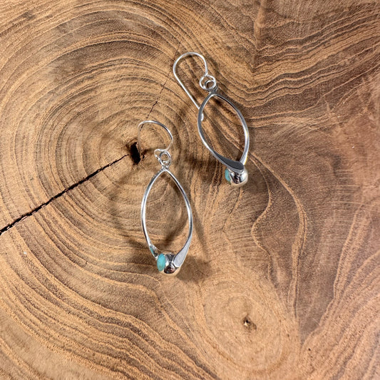 Sterling Silver Mini Twist Turquoise Earrings