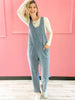 Walk On By French Terry Scoop Neck Mineral Washed Onesie Jumpsuit