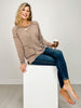 Long Sleeve Ribbed Knit Bishop Pocket Top