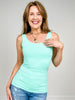 Reversible V or U Neckline Seamless LONG Tank Compression in Mint