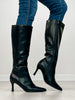 Elegant Stiletto Pointed-Toe Boots in Black
