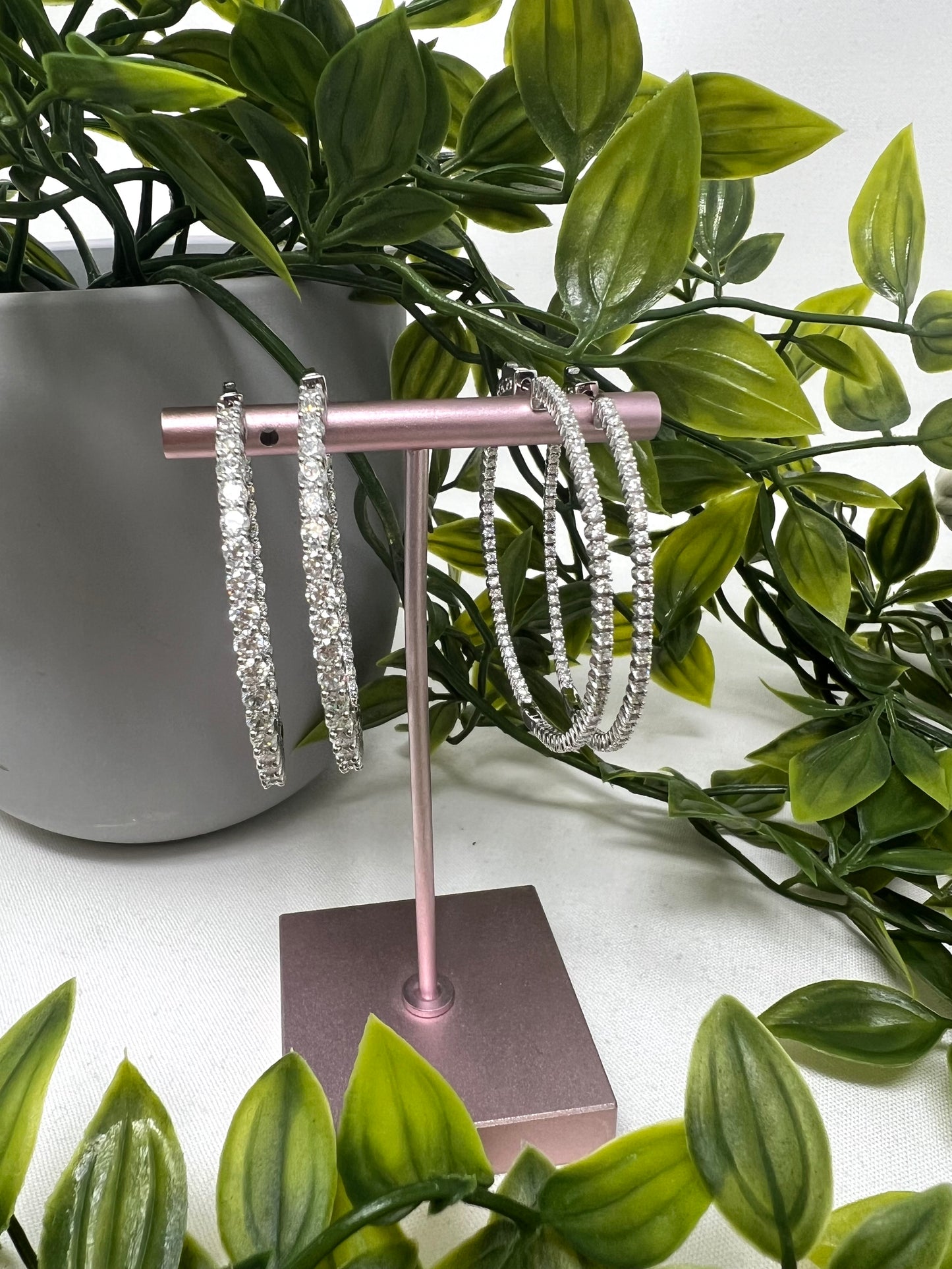 Silver 50MM Inside Out Hoop Earrings