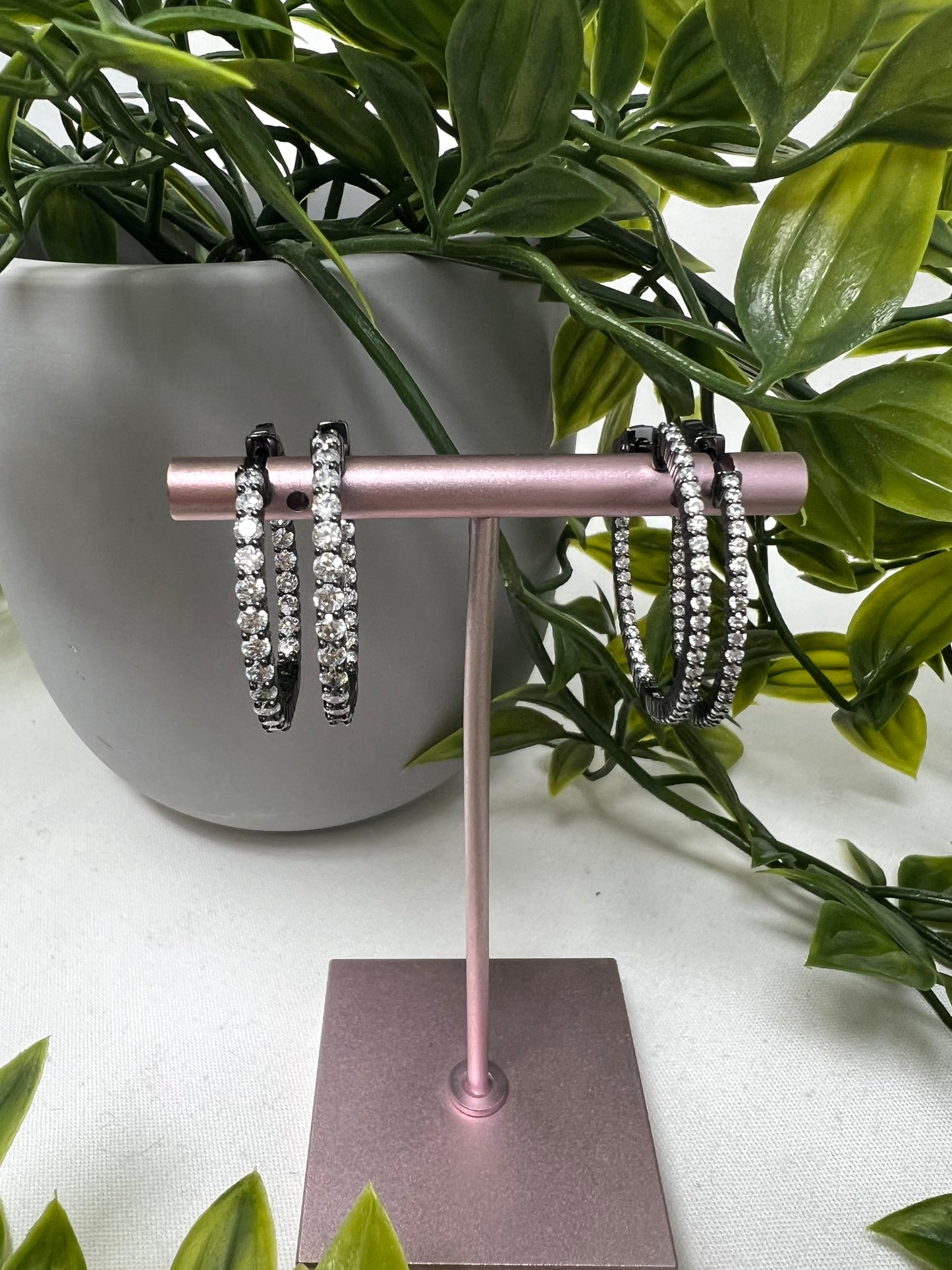 Gunmetal 30MM Inside Out Hoop Earrings