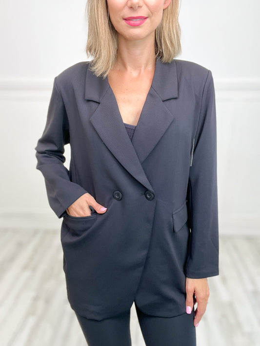 Workout or Wine Jacquard Stripe Blazer