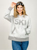 Long Sleeve Hoodie Top with SKI Patch Letters Front