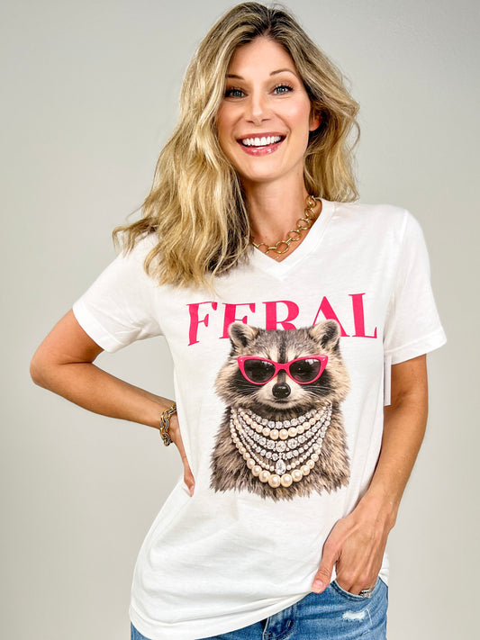 Glamorous Feral Raccoon Graphic Tee