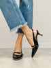 MIA Saurra Pointed Toe Kitten Heels in Black Patent