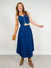 Denim Button Front Vest & Skirt Set