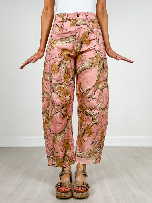 Tree Camo Relaxed Wide Leg Pants