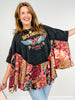Rock And Roll Oversized Ruffled Poncho Top