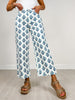 Floral Print Straight Leg Pants with Side Pockets