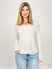 Slub Knit V-neck Long Sleeve Top