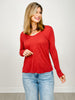 Slub Knit Scoop Neck Long Sleeve Top - Group A