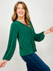 Soft V-Neckline Top with Balloon Sleeves
