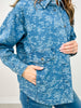 Metallic Chintz Ice Wash Denim Button Down Shacket