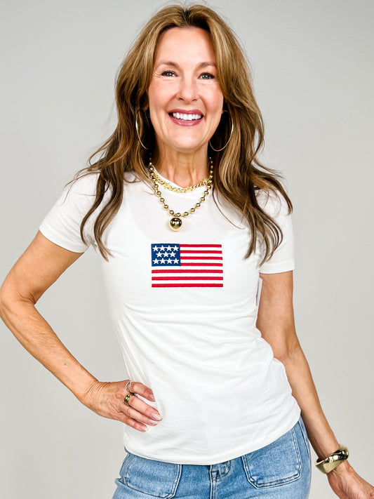Short Sleeve American Flag Tee