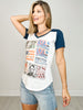 Vintage US Airmail Stamps Vneck Graphic Tee