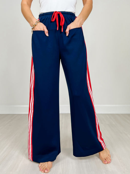 Varsity Vibes Drawstring Wide Leg Pants