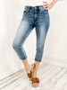 Judy Blue SASHA Mid-Rise Contrast Wash No Distressing Capri Denim Jeans