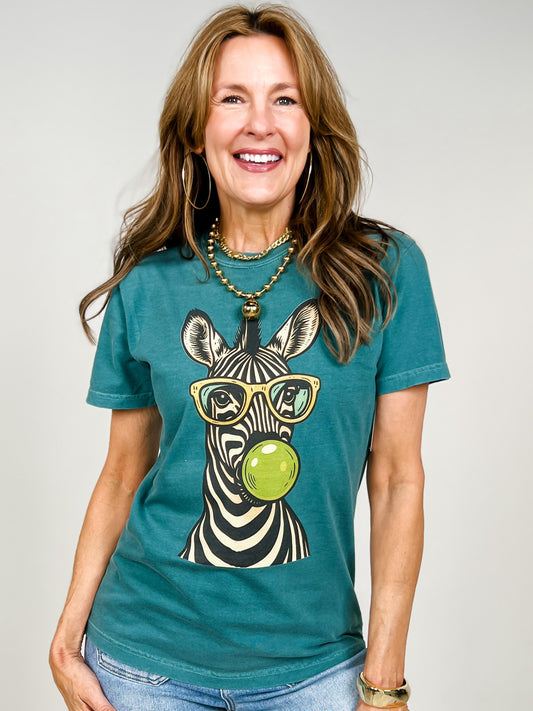 Bubble Gum Zebra Graphic Tee