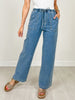 Knit Denim Wide Leg Pull On Pants