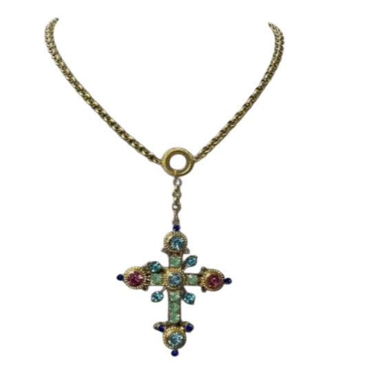 Jeweled Cross Necklace