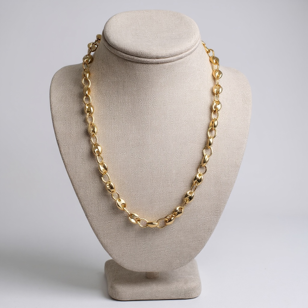 Golden Oval Link Necklace