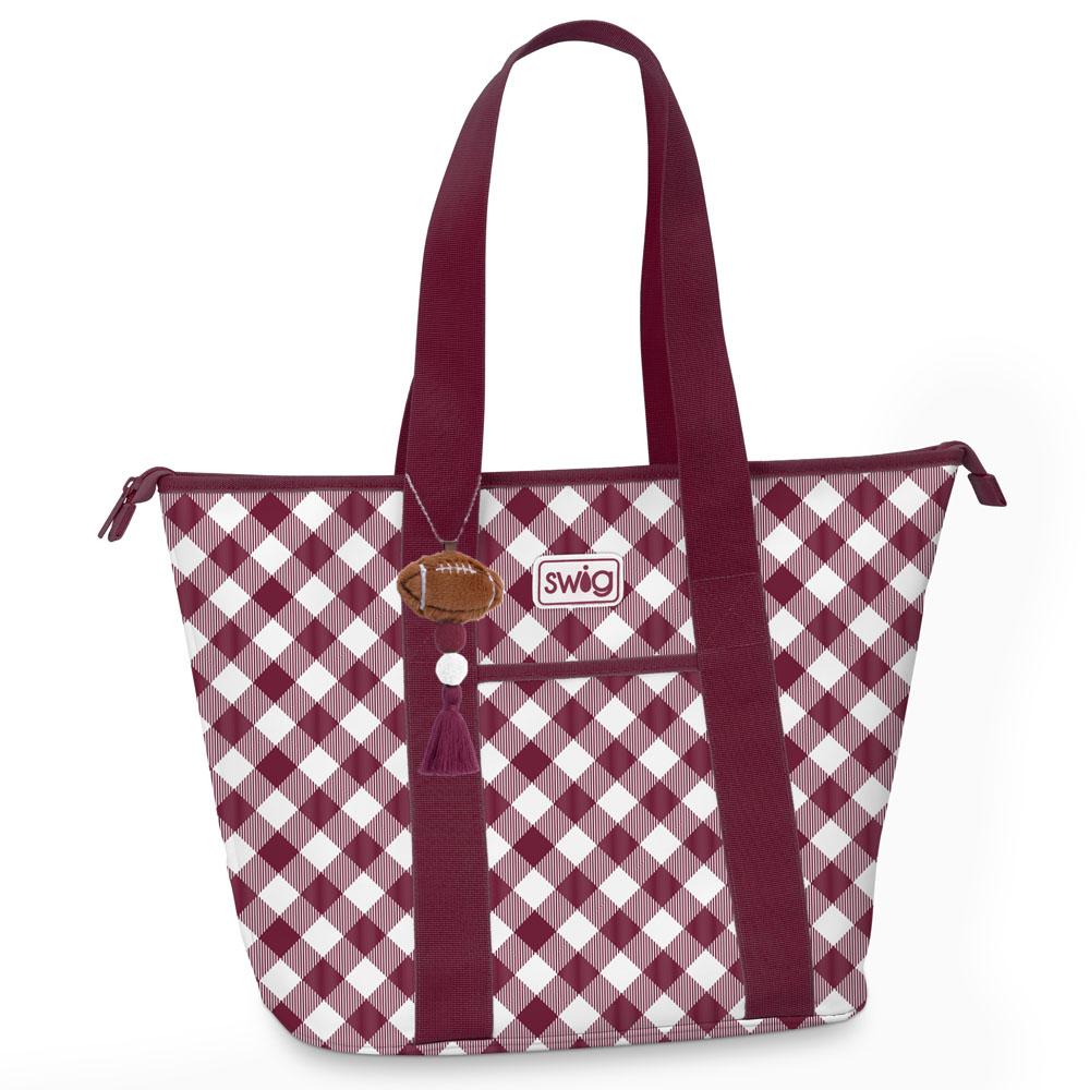 Gameday Gingham Maroon Zippi 36 Cooler