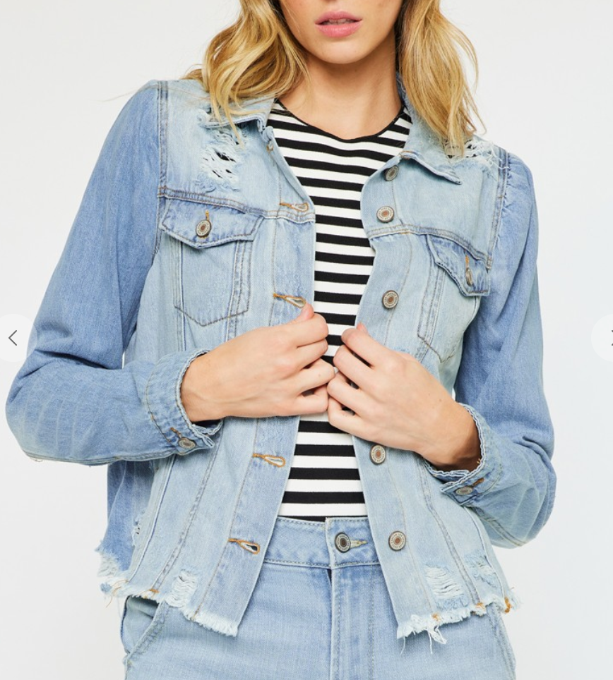 KanCan Princess Sleeve Denim Jacket