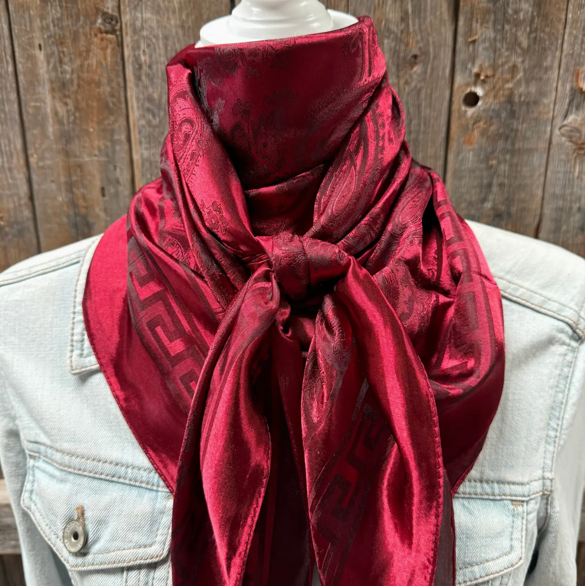 35X35" Red Jacquard Wild Rag