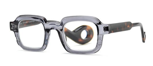 CAIN | Transparent Grey | Tortoise Temples | Blue Light Glasses