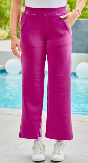 Resort Modal Wide Leg Elastic Waist Pants