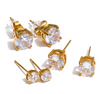 Cubic Zirconia Stud Earring Set