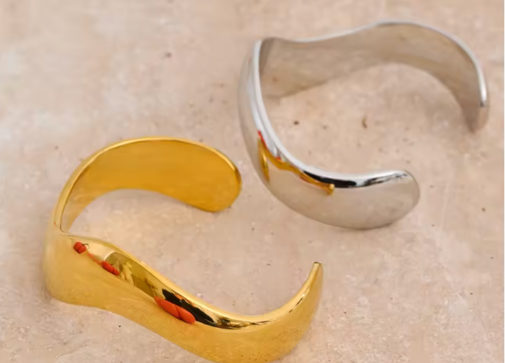 Steel Wide Bangle Curved