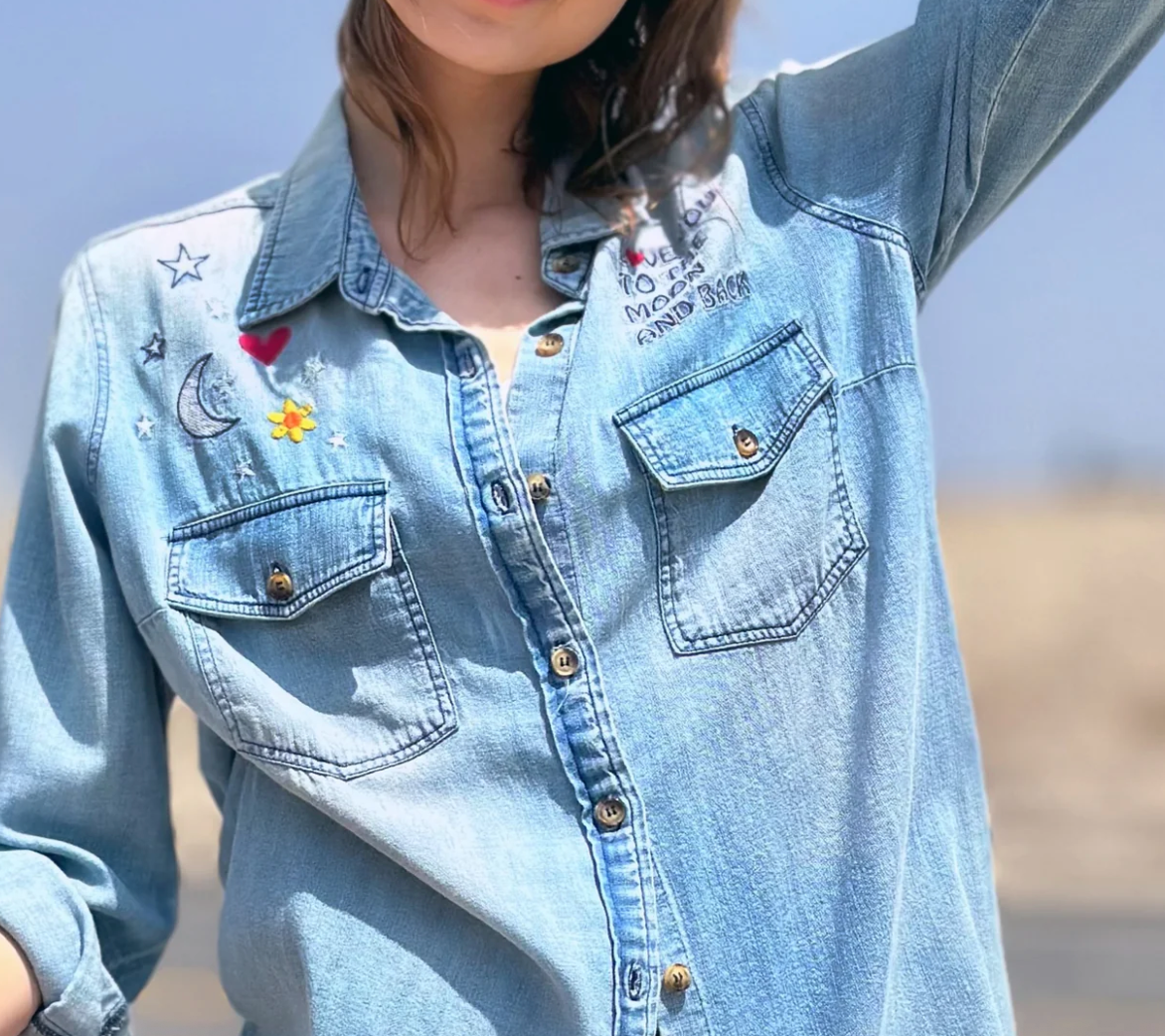 Happy Garden Denim Shirt
