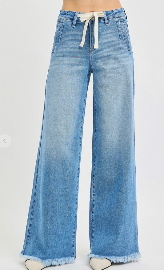 Risen Saylor Drawstring Wide Leg Jean