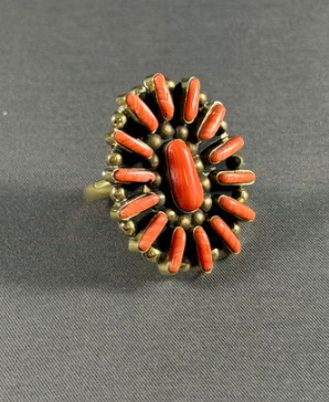 Brass 1.5" oval cluster adjustable ring