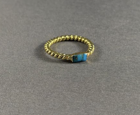 Brass cable rectangle stacker ring