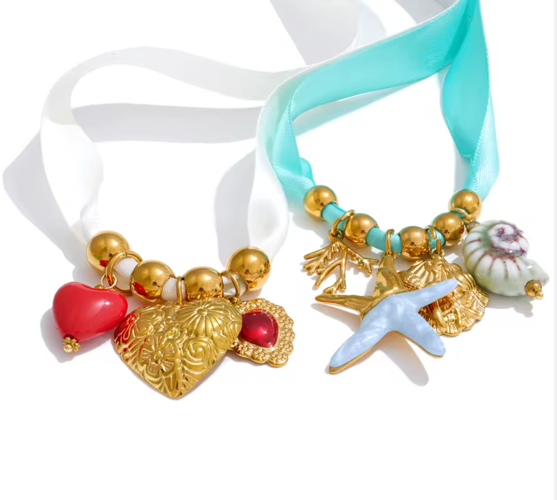 Ribbon Charm Necklace