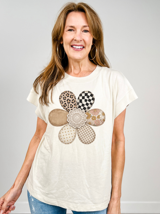 Trendy Petals Flower Graphic Tee
