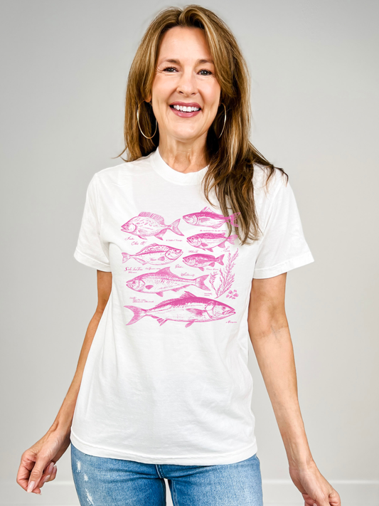 Vintage Pink Fish Graphic Tee