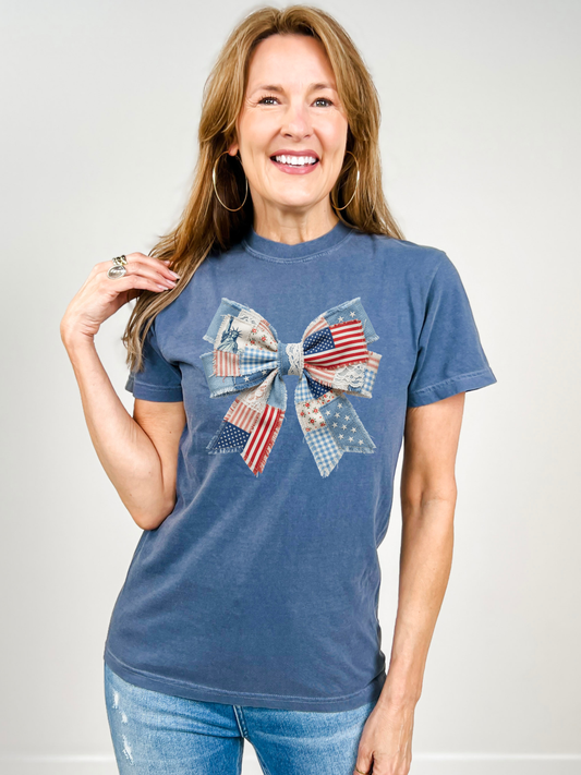 Vintage Patriotic Bow Graphic Tee