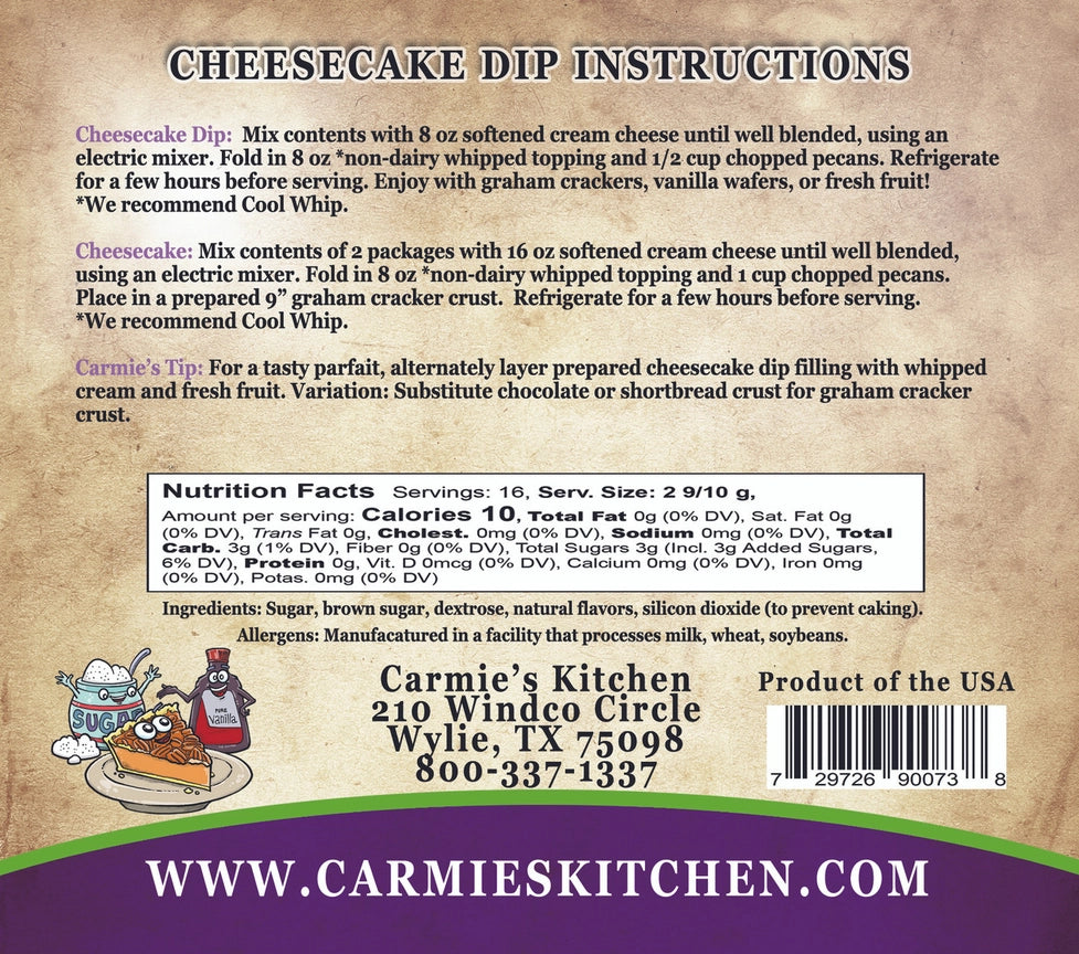 Carmie's Kitchen Cheesecake Dips